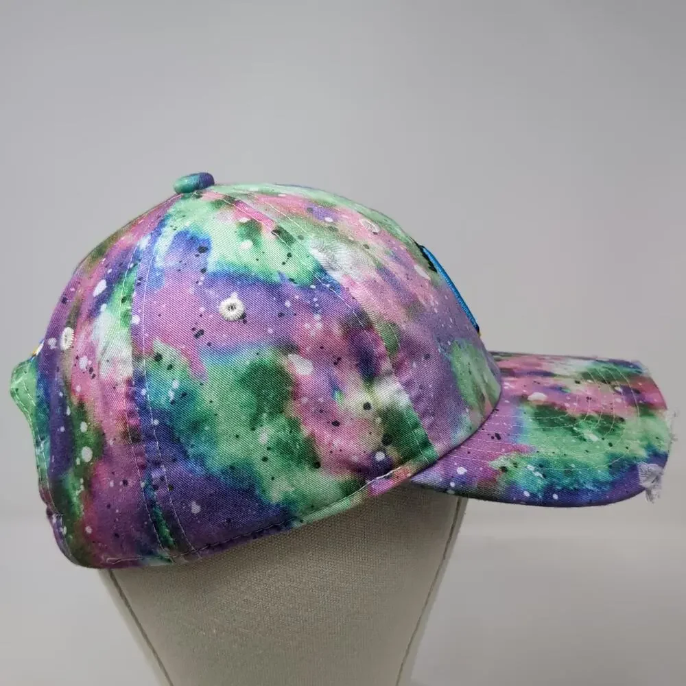 Hatco Baseball Cap Purple One Size Peace Sign Worldwide Tie Dye Slideback Hat